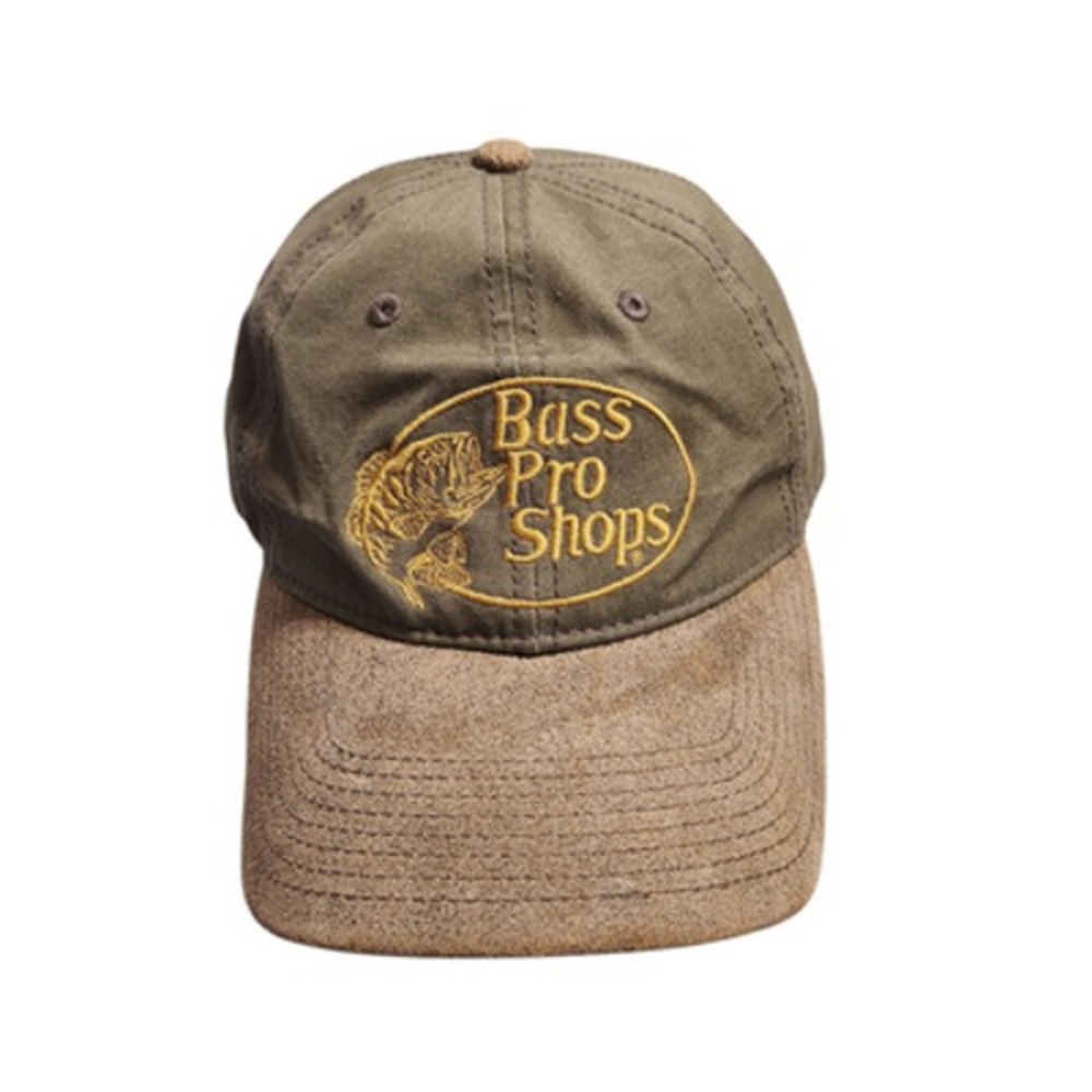 Bass Pro Shops Hat Men's Adjustable‎ Brown Suede Brim Outdoor Cap